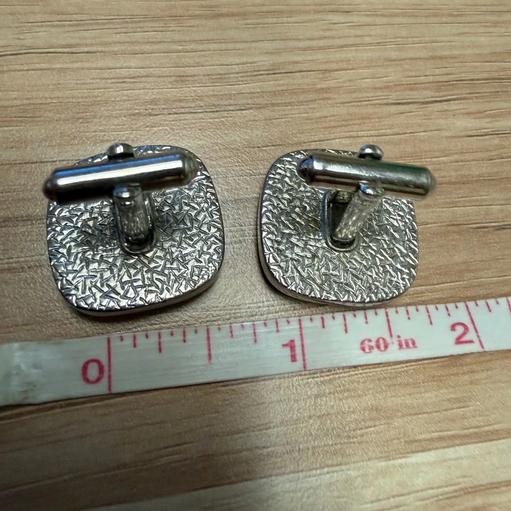 Vintage Hickok USA Democratic Donkey Cufflinks Blue Black Silver Tone Political